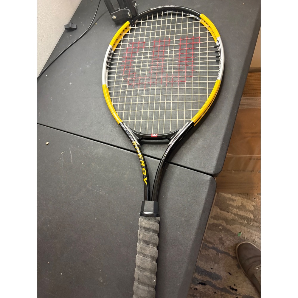 Wilson Energy Titanium Tennis Racquet Black Yellow 4 3/8 Grip 50-60 lbs Tension